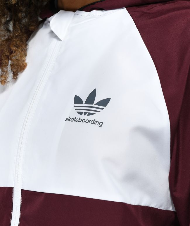 maroon adidas windbreaker